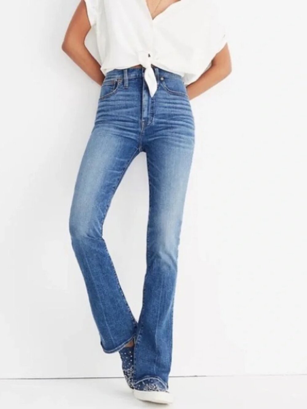 MADEWELL Rigid Flare Medium Wash Jeans Size 24 Flared Leg Rigid Denim High Rise